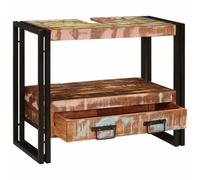 Gecheer Mobile da bagno in legno massello con 2 cassetti e ripiani - Design elegante e moderno EAN: 8721158602138