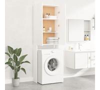 Gecheer Mobile per Lavatrice Bianco 64x25,5x190 cm - Sicurezza Antiribaltamento con Kit di Montaggio