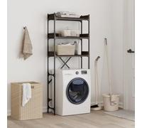 Gecheer Mobile per Lavatrice, Scaffale per Bagno, 3 Ripiani, Design Industriale, Salvaspazio, Rovere Marrone 67x25x163 cm
