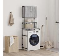 Gecheer Mobile per Lavatrice,Scaffale per Bagno,Mobile sopra Lavatrice,Mobile sopra Toilette,Scaffale Salvaspazio,Grigio Sonoma 68x48,5x194 cm