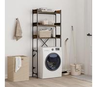 Gecheer Mobile per Lavatrice,Scaffale per Bagno,Mobile sopra Lavatrice,Mobile sopra Toilette,Scaffale Salvaspazio,Rovere Fumo 67x25x163 cm