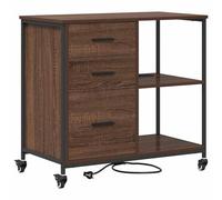 Gecheer Mobile per Ufficio, ruota Rovere marrone 76 x 41 x 72 cm, design moderno, per ufficio