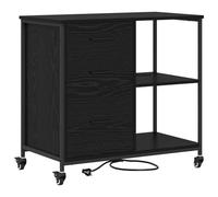 Gecheer Mobile per Ufficio, ruota Rovere nero 76 x 41 x 72 cm, design moderno, per ufficio