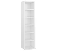 Gecheer Mobile porta CD in legno multistrato, bianco lucido, dimensioni 21x20x88 cm, per organizzare CD e DVD