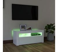 Gecheer Mobile Porta TV con Luci LED Bianco 90x35x40 cmParete attrezzata per televisore con illuminazione