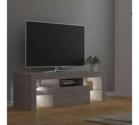 Gecheer Mobile Porta TV con Luci LED Grigio Cemento 120x35x40 cmParete attrezzata per televisore con illuminazione