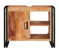 Gecheer Mobile sottolavabo con porta Legno Massello di Acacia FerroMobili da Bagno Mobile Porta Lavabo in Stile Moderno Resistente e Facile da Assemblare