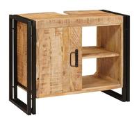 Gecheer Mobile sottolavabo con porta Legno Massello di Mango FerroMobile Porta Lavabo in Ferro Soluzione di Stoccaggio Elegante per il Bagno