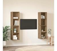 Gecheer Mobile TV da Parete 4 pcs Quercia Artigianale 37 x 37 x 72 cmScaffale per TV