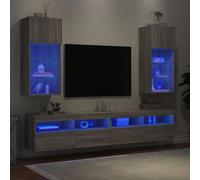 Gecheer Mobili TV con Luci LED 2pz Grigio Sonoma 40,5x30x90 cmMobile TV con LED