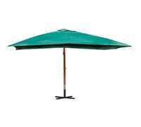Gecheer Ombrellone a sbalzo Melia, 300 x 400 cm verde, poliestere resistente, supporto in legno duro, sistema carrucole per regolazione facile, per giardini, piscine e terrazze