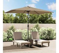 Gecheer Ombrellone con palo in Metallo 300x200 cm Tortora