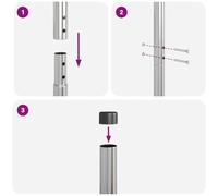 Gecheer Pali per Recinzione 2 pcs Argento 160 cm Acciaio zincatoCancello Giardino Grigio