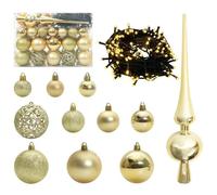 Gecheer Palle di Natale LED, 61 pcs Oro Plastica, illuminazione festiva, luci calde, for alberi di Natale, salotti, uffici, sale da pranzo