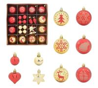 Gecheer Palle di Natale, Set di 40 pcs Oro e Rosso, Ø 6 cm, plastica resistente, decorazioni festive, for albero di natale, famiglie e singoli