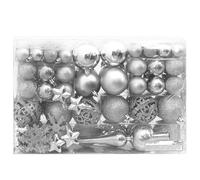 Gecheer Palline di Natale, Set 111 pz, Argento, Polistirene, Facile da Appendere, Leggero, per Albero di Natale