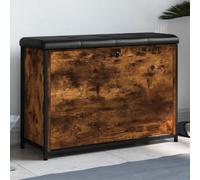 Gecheer Panca Portascarpe Cassetto Ribaltabile Rovere Fumo 82x32x56cm,Scarpiera,Panca Scarpiera,Scarpiera da Ingresso,Scarpiera Portascarpe Salvaspazio Scarpiera Organizer,Scarpiera Ingresso,P835124