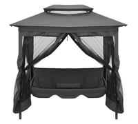 Gecheer Panchina a Dondolo Baldacchino Antracite 220x160x240 cm AcciaioArredo da esterno comodo