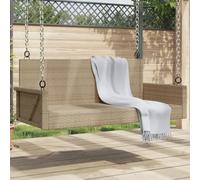 Gecheer Panchina a Dondolo Beige 119x56x48 cm in Polyrattan,Panca Dondolo da Esterno,Dondolo 2 Posti per Esterni,Panchina Swing Altalena da Giardino,Dondolo da Esterno,P365628