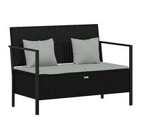 Gecheer Panchina da Giardino a 2 Posti, con Cuscini Comfortevoli, 112x59x82,5 cm, Rattan PE e Struttura in Acciaio Verniciato, per Esterno, Terrazza e Giardino