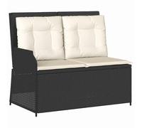 Gecheer Panchina da giardino con cuscino Nero Poly RattanGiardino con cuscini