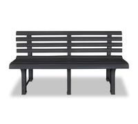 Gecheer Panchina da giardino in plastica antracite, lunghezza 145,5 cm, per esterni