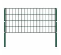 Gecheer Pannello di recinzione con pali in ferro 1212x80 cm verde278610IT