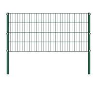 Gecheer Pannello di recinzione con pali in ferro 1385x80 cm verde278611IT