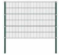 Gecheer Pannello di recinzione con pali in ferro 867x120 cm verde278665IT
