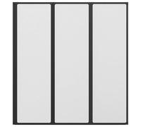 Gecheer Parete doccia Nero 132 x 2 x 140 cm AlluminioNicchia Doccia Acciaio