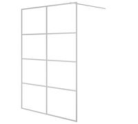 Gecheer Parete Doccia Walk in Argento, Dimensioni Regolabili, Vetro Temperato ESG, Alluminio, per Bagno Moderno