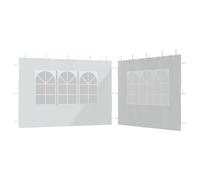 Gecheer Parete per Tendostruttura, con Finestra Bianco, Materiale PE Impermeabile e Anti-UV, Parete Laterale per Giardino, Patio o Balcone, Protezione dal Vento e dal Sole