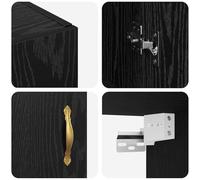 Gecheer Pensile Rovere nero 69.5 x 34 x 90 cm Legno multistratoPensile Rovere Artigianale
