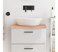 Gecheer Piano Bagno Marrone Chiaro 60x40x4 cm Legno Massello Trattato,Mensola Piano per Lavabo da Bagno,Piano d'appoggio per Bagno,Piano di Tavolo per Scrivania,Ripiani per Scaffale,Ripiani da Banco