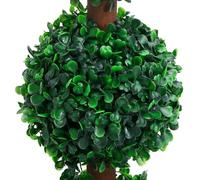 Gecheer Pianta di Bosso Artificiale a Sfera, Vaso Verde 90 cm, Polietilene, Legno Massello di Eucalipto, per Arredamento Interno