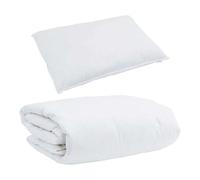 Gecheer Piumino Invernale, Coperta Termica Trapuntata con Cuscino 2 Pezzi Bianco, Piuma d'Oca e Cotone Ipoallergenico per Camera da Letto