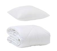 Gecheer Piumone con cuscino 2 pezzi, Copripiumino Bianco Microfibra con Strato in Cotone, Set Biancheria per Letti Matrimoniali, Design Minimalista per Camera da Letto Moderna e Confortevole