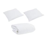 Gecheer Piumone e Cuscini 3 Pezzi, Set Bianco Cotone Minimalista, Confortevole e Morbido, Ideale per Notti Tranquille, Camera da Letto