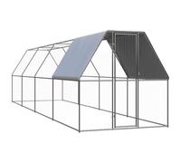 Gecheer Pollaio da Esterno 2x8x2 m in Acciaio Zincato,Pollaio per Galline,Pollaio da Giardino per Galline,Gabbia Recinto per Galline,P3089321