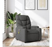 Gecheer Poltrona Massaggiante,Eletrica,Relax,Reclinabile,da TV,in Tessuto,Grigio Scuro,con Poggiapiedi,74x89x100 cm,Poltrona Reclinabile,Poltrona da TV,Poltrona per Anziani,Poltrona da Massaggio