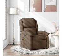 Gecheer Poltrona Massaggiante,Relax Reclinabile da TV per Anziani in Tessuto,Marrone,con Poggiapiedi,71x86,5x99,5 cm,Poltrona Reclinabile,Poltrona da TV,Poltrona per Anziani,Poltrona da Massaggio