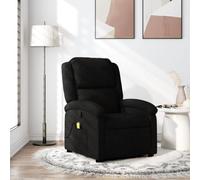 Gecheer Poltrona Massaggiante,Relax Reclinabile da TV per Anziani in Tessuto,Nero,con Poggiapiedi,71x86,5x99,5 cm,Poltrona Reclinabile,Poltrona da TV,Poltrona per Anziani,Poltrona da Massaggio