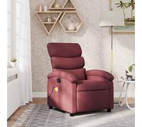 Gecheer Poltrona Massaggiante,Relax Reclinabile da TV per Anziani in Tessuto,Rosso Vino,con Poggiapiedi,70x92x99,5 cm,Poltrona Reclinabile,Poltrona da TV,Poltrona per Anziani,Poltrona da Massaggio