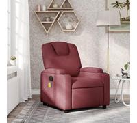 Gecheer Poltrona Massaggiante,Relax Reclinabile da TV per Anziani in Tessuto,Rosso Vino,con Poggiapiedi,74x88x97 cm,Poltrona Reclinabile,Poltrona da TV,Poltrona per Anziani,Poltrona da Massaggio