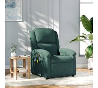 Gecheer Poltrona Massaggiante,Relax,Reclinabile,da TV,per Anziani in Velluto,Verde Scuro,con Poggiapiedi,71x86,5x99,5 cm,Poltrona Reclinabile,Poltrona da TV,Poltrona per Anziani,Poltrona da Massaggio