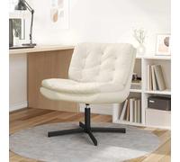 Gecheer Poltrona Relax con Base Girevole Crema 63 x 75 x 76 cm VellutoPoltrona Massaggio Reclinabile