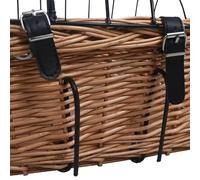 Gecheer Porta Animali e Spesa Bici Cestino Anteriore in Salice e Ferro 50x45x35cm - 7kg