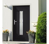 Gecheer Porta Ingresso Antracite 108x208 cm in PVC, Porta Esterna in PVC, Portoncino Ingresso Esterno