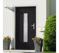 Gecheer Porta Ingresso Antracite 98x208 cm in PVC,Porta d'ingresso,Porta Esterna in PVC Porta in PVC per Negozio, Balcone, casa,Portoncino Ingresso Esterno,P3187906