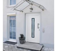 Gecheer Porta Ingresso Bianca 98x208 cm in PVC,Porta d'ingresso,Porta Esterna in PVC Porta in PVC per Negozio, Balcone, casa,Portoncino Ingresso Esterno,P3157081